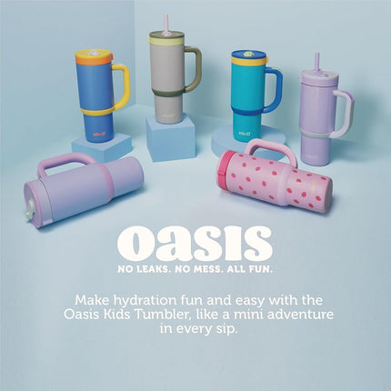 Ello Oasis 14oz Stainless Steel Tumbler - Orange Daisies