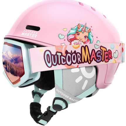 OutdoorMaster Kids Ski Helmet and Goggles Set, Sno