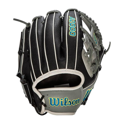 WILSON mens Infield Baseball Glove, 11.5" - Black/Grey SuperSkin Glove, 11.5 US