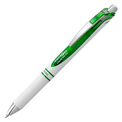 Pentel EnerGel Pearl Retractable Liquid Gel Pen, (0.7mm) Metal Tip, Medium Line, Lime Green Accent, Lime Green Ink, 12 pack (BL77PW-K)