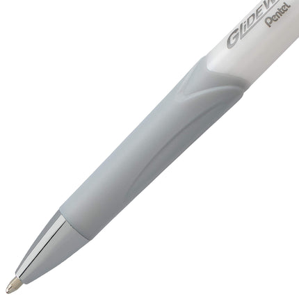 Bolígrafo Pentel Glidewrite Signature, (1.0mm) Mediano, Barril Blanco, Tinta Negra, Paquete de 3 (BX930WBP3A)