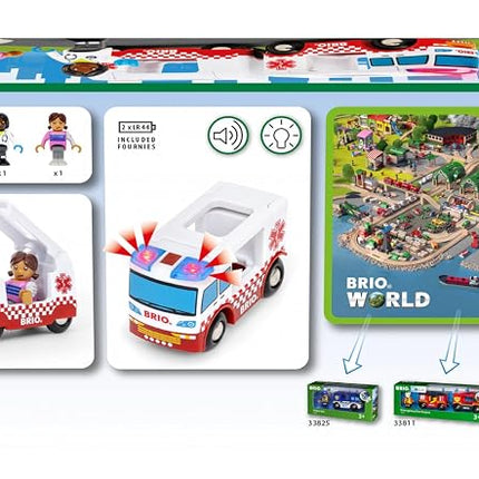 BRIO World Rescue Ambulance Toy for Toddlers and Kids Age 3 Years Up - Wooden Railway Set Accessories & Add Ons
