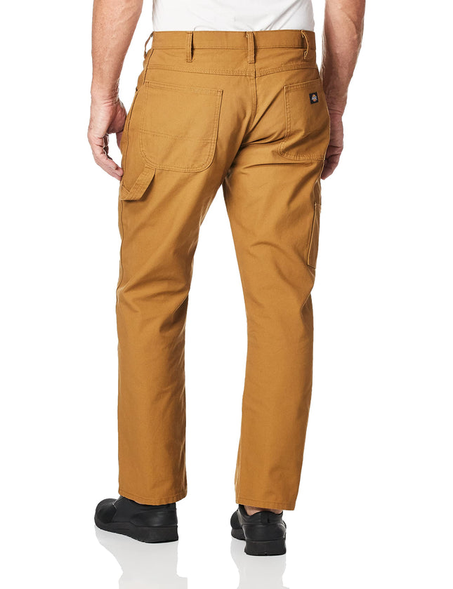 Dickies Men's Relaxed Straight Fit Lightweight Duck Carpenter Jean, Brown Duck, 38x34