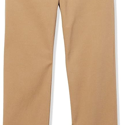 Pantalon en sergé uniforme scolaire pour garçons Izod, coupe droite et taille confortable avec 5 poches, Kaki Bruni, 16