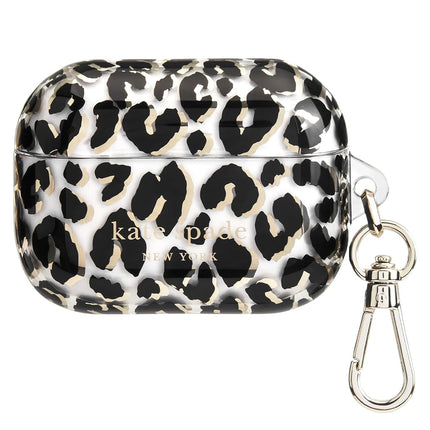 kate spade new york AirPods Pro Protective Case with Keychain Ring - City Leopard, Compatible with AirPods Pro 2nd / 1st Generation