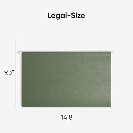 Smead 64155 Hanging File Folders, 1/5 Tab, 11 Point Stock, Legal, Green (Box of 25)