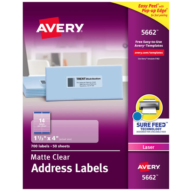 Avery Printable Address Labels with Sure Feed, 1-1