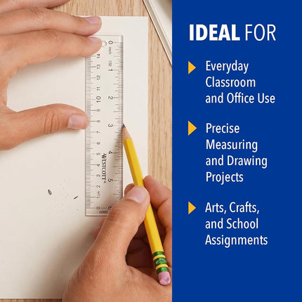 Westcott 10561 Acrylic Clear Ruler, 6 in