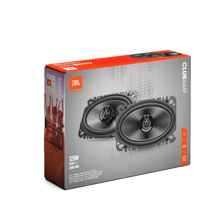 JBL Club 644F - 4"x 6" (100mm x 152mm) Two-Way Car Speaker, 40W RMS, 120W Peak, Sensitivity (@ 2.83V): 92dB, Frequency Response: 75Hz – 20kHz, Nominal Impedance: 3.0 ohms