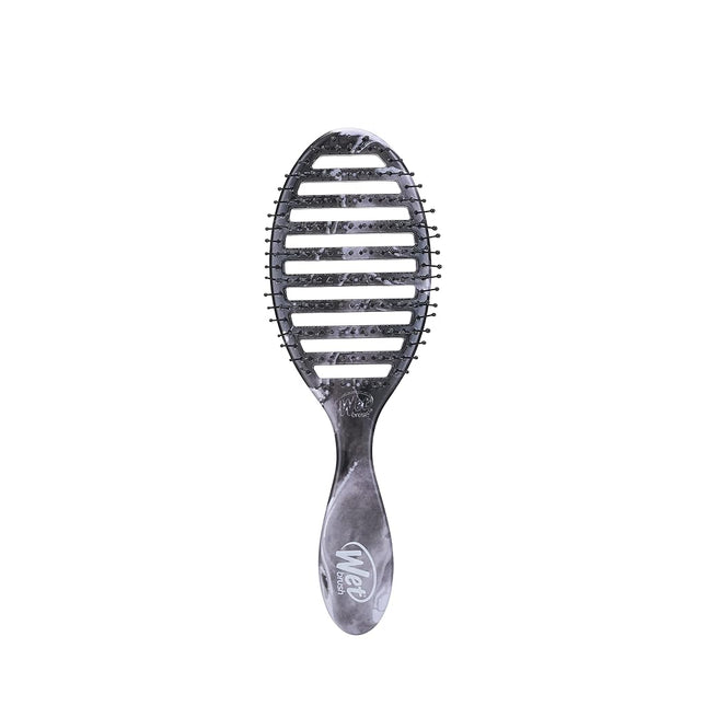 WetBrush Speed Dry Detangler With Heat Resistant HeatFlex Bristles and Open Vent Design to Dry Hair Faster, Gentle on All Hair Types, Metallic Marble Collection, Onyx