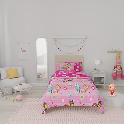 Franco Comforter and Sheet Set with Sham, Microfiber, Paw Patrol Girls, 5 Piece Twin Size
