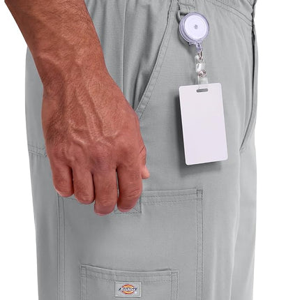 Dickies Men's Pull-On Pant with 7 Pockets Elastic Waistband with Button Closure 81006, Grey, XXL Tall