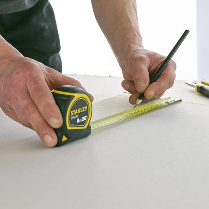STANLEY STA030696N Tylon Tape, 5m/16ft, Pawl Lock, Yellow & Black