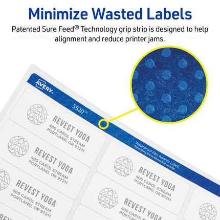 Avery 5524 White Printer Label - Printable Labels (White, Laser, 34 x 102, 300 Pieces, 50 Sheets)