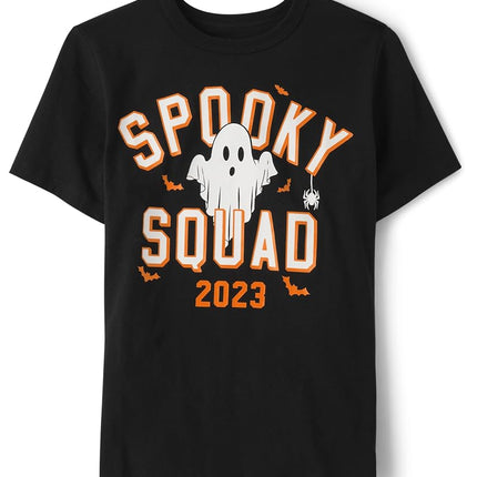 The Children's Place Kids' Short Sleeve Halloween Graphic T-Shirt, Spooky Squad, XX-Large