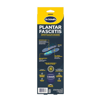 Dr. Scholl’s Pain Relief Orthotics for Plantar Fasciitis for Men, 1 Pair, Size 8-13
