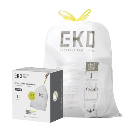 EKO 12.9 Gallon / 45-49 Liter, 110 Count Drawstrin