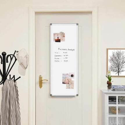 SWANCROWN Long Whiteboard 90x30cm, Magnetic Dry Erase Whiteboard for Wall