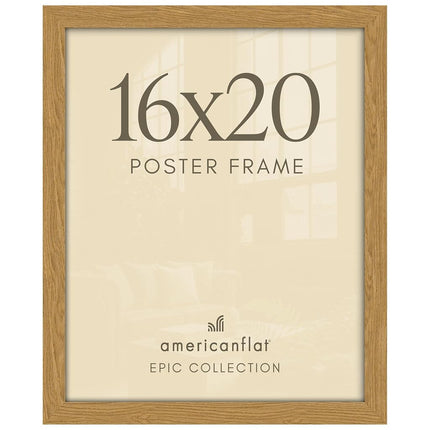Americanflat 16x20 Poster Frame in Oak with Polish