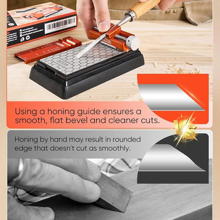 AUXTUR Honing Guide & Chisel Sharpening Jig Set with Angle Rule