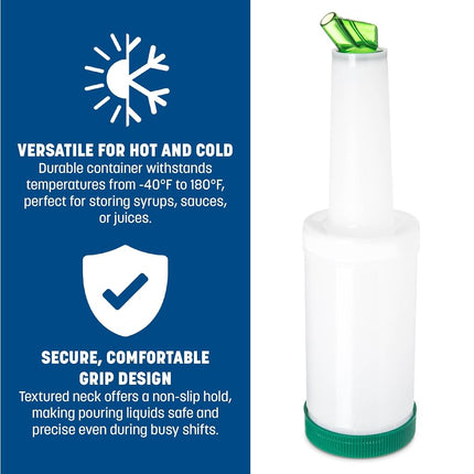Carlisle PS601N02 Store N' Pour Complete Unit, 1 Quart Capacity, White (Pack of 12)