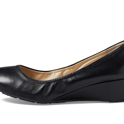 Cole Haan Women's Sloane Wedge Pump, Black Leather, 4.5 UK