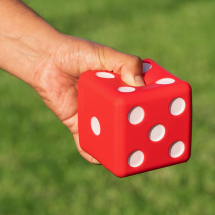 GoSports Giant 3.5 Inch Red Foam Playing Dice Set with Scoreboard, Includes 6 Dice, Dry-Erase Scoreboard and Carrying Case