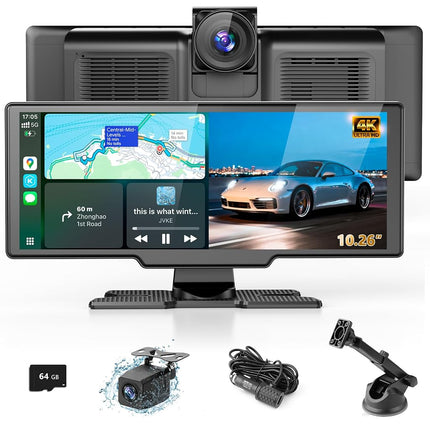 Portable Wireless Carplay Screen with Dashcam - Le