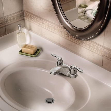 Moen 4925 Chateau Two-Handle Low Arc Bathroom Faucet, Chrome