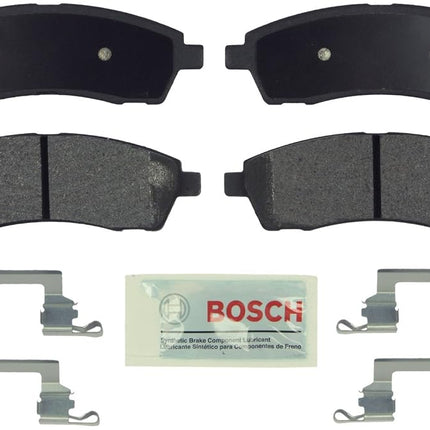 BOSCH BE757H Blue Ceramic Disc Brake Pad Set With Hardware - Compatible With Select Ford Excursion, F-150, F-250, F-250 Super Duty, F-350 Super Duty; REAR