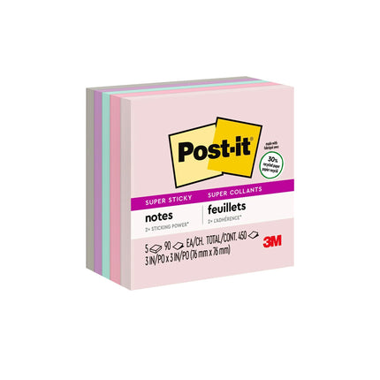 Post-it Recycled Sticky Notes 3" x 3" 5 Pads 2 Sti