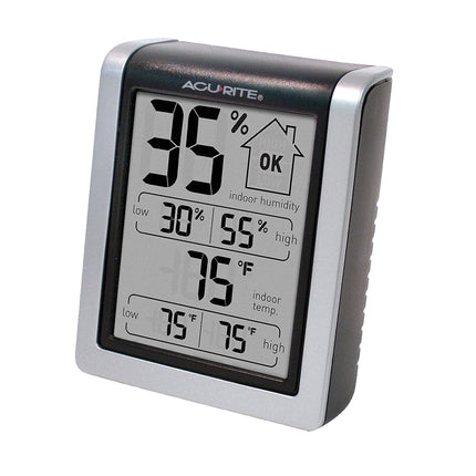 ACURITE 00613 Digital Hygrometer & Indoor Thermometer Pre-Calibrated Humidity Gauge, Black, 3" H x 2.5" W x 1.3" D