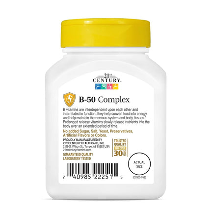 21st Century B 50 Complex Prolonged Release Tablets, 60 Count