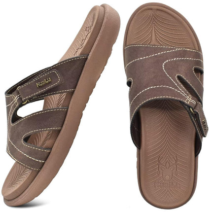 KuaiLu Womens Orthotic Slides Yoga Mat Slip on Sandals with Arch Support