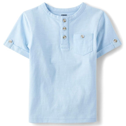 Camiseta Henley de manga corta Gymboree para bebé y niño, azul fiesta, 3T