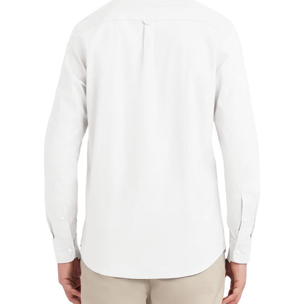 Nautica Mens School Uniform Long Sleeve Performance Oxford Button-Down Button Down Shirt, White, Large US