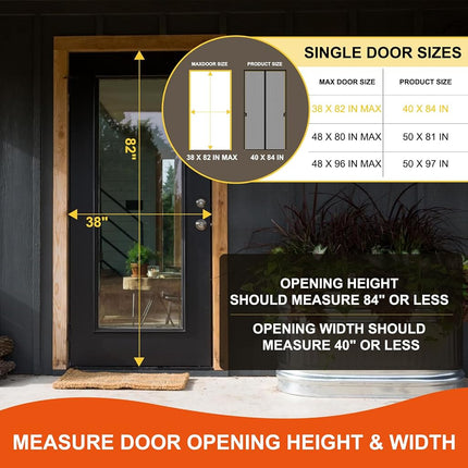 Iduontis Fiberglass Magnetic Screen Door, Fit Door Size 38 x 82 in, Heavy Duty Fiberglass, Magnetic Closure, Let Fresh Air In