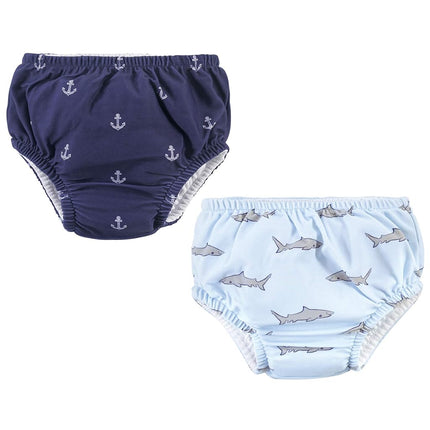 Hudson Baby Unisex Swim Diapers, Blue Gray Shark, 4 Toddler