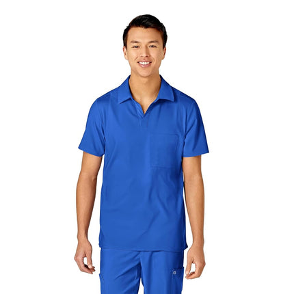 WonderWink Men's Collar Top, Royal, 3X-Large