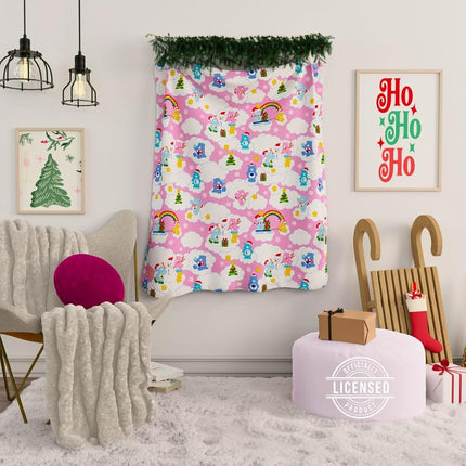 Franco Collectibles Care Bears Christmas Super Soft Cozy Plush Blanket 46" x 60" Officially Licensed Product