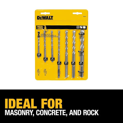 DEWALT Masonry Drill Bit Set, Percussion, Concrete & Block, 7-Piece (DW5207)
