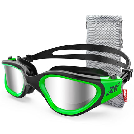ZIONOR Swim Goggles, G1 Polarized Swimming Goggles UV Protection Leakproof Anti-fog Adjustable Strap for Adult Men Women (Polarized Mirror Silver Lens)