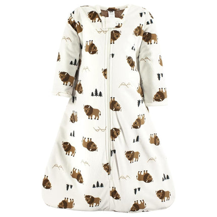 Hudson Baby Saco de Dormir de Felpa de Pelo Sintético de Manga Larga Unisex para Bebé, Manta Ponible, Búfalo Salvaje, 0-6 Meses, Búfalo Salvaje, 0-6 Meses