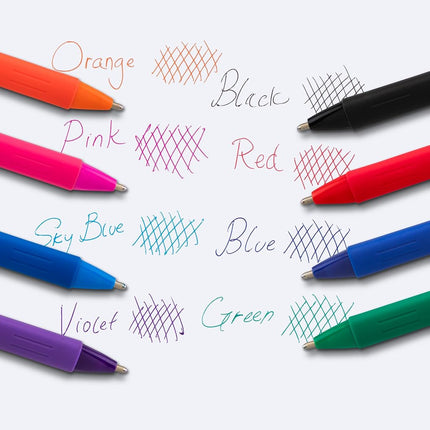Pentel Wow! Retractable Ballpoint Pen, (1.4mm), Bold Line, Black Ink, Pack of 8 (BK440BP8A)