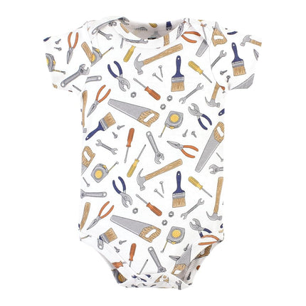 Hudson Baby Unisex Baby Unisex Baby Cotton Bodysuits, Construction Work, Preemie, Construction Work 5 Pack, Preemie