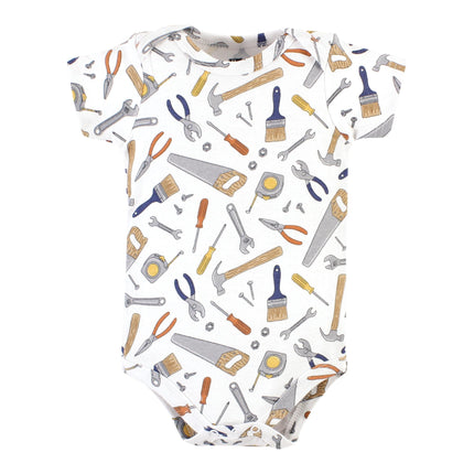 Hudson Baby Unisex Baby Unisex Baby Cotton Bodysuits, Construction Work, 9-12 Months, Construction Work 5 Pack, 9-12 Months