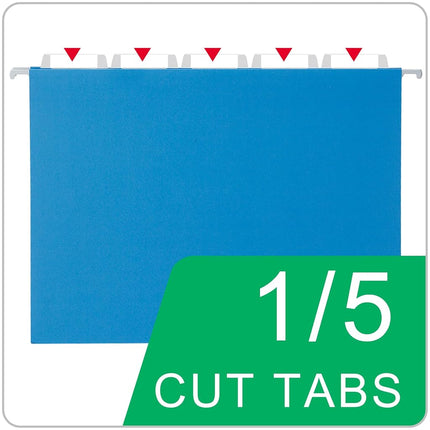Blue Hanging File Folders,25 Pack Reinforced Hanging Folders,Letter Size, Designed for Bulky Files, Filing Cabinet, Adjustable Tabs