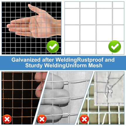 Land Guard 19 Gauge Hardware Cloth, 1/2 inch Chicken Wire Fence, Galvanized Welded Cage Wire Mesh Roll Supports Poultry Netting Cage Fence…