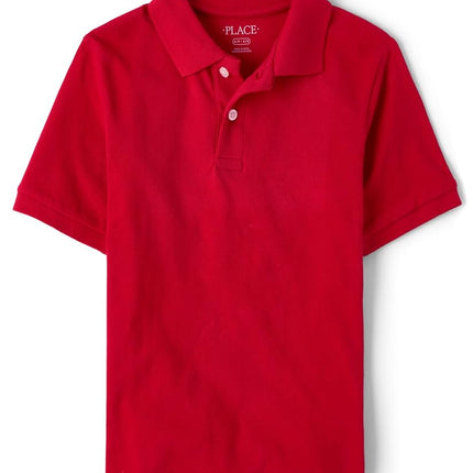 The Children's Place boys Uniform Pique Polo Shirt, Classicred, XXL 16 husky
