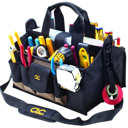 Custom LeatherCraft 1529 16-Pocket, 16-Inch Center Tray Tool Bag